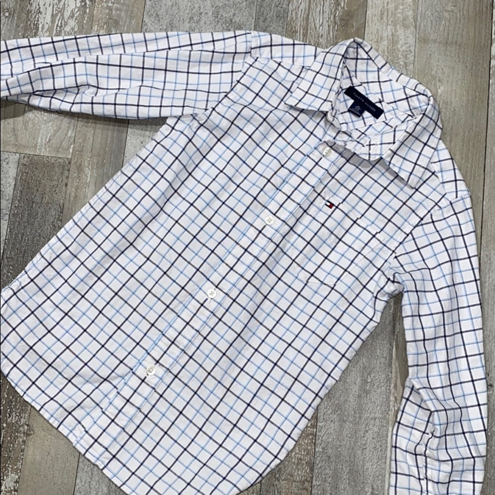 Boys Tommy Hilfiger Collared Button Up Plaid Shirt